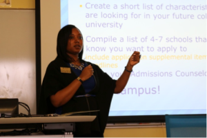 Notre Dame Admissions Counselor Danielle Jordan               talks about selecting a college.